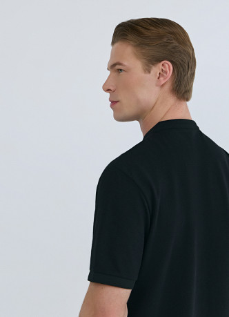 Поло с воротником-стойкой