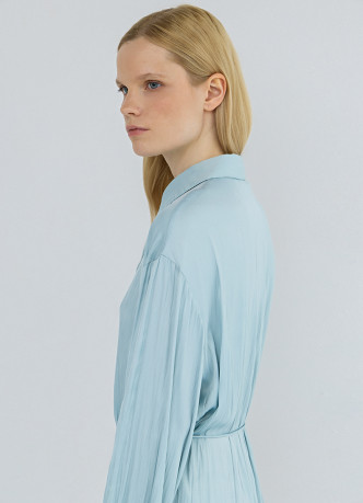 Блузка из сатина с поясом