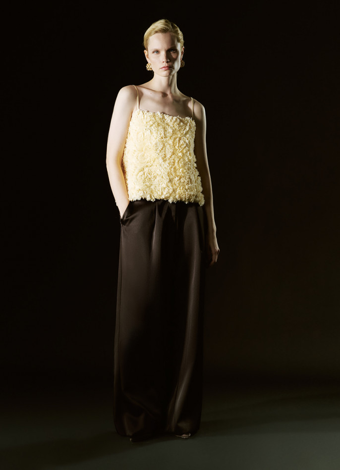 Атласные прямые брюки