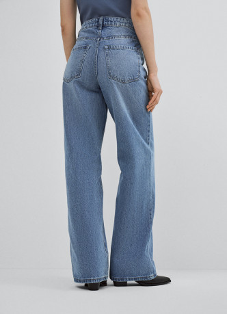 Широкие джинсы с высокой посадкой