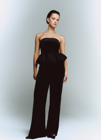 Бархатный топ с баской