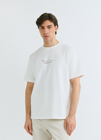 Футболка из плотного хлопка с текстовым принтом