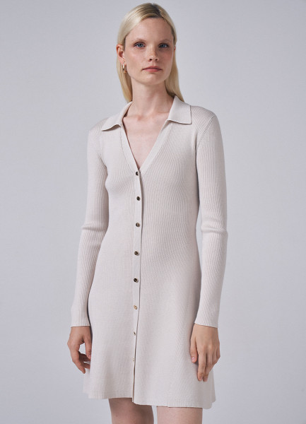 Вязаное платье из вискозы 31750720299 Бежевый, размер 42,48,46,44, фото 3