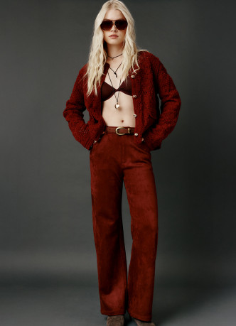 Прямые брюки из искусственной замши