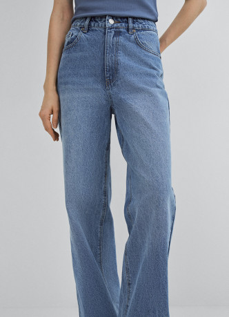 Широкие джинсы с высокой посадкой