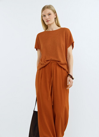 Широкие льняные брюки