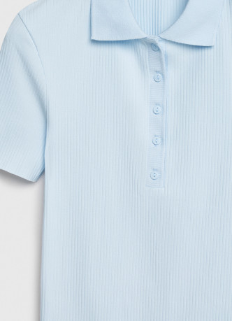 Поло в рубчик с коротким рукавом