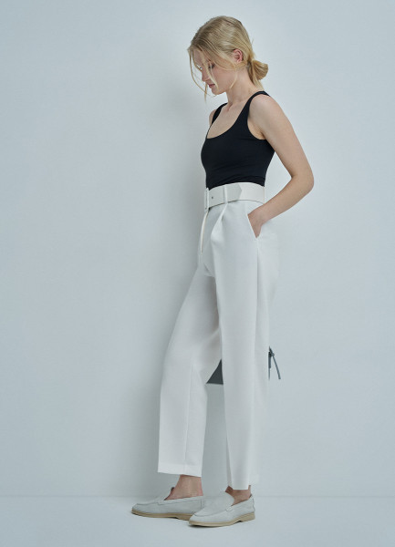 Зауженные брюки с поясом 30941630299 Белый, размер 42,44,48,46,50, фото 4