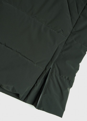 Удлинённая утеплённая куртка с капюшоном