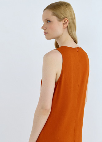 Платье А-силуэта из смесового льна