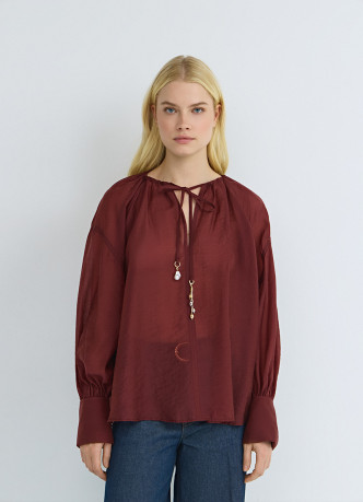 Блузка из тенселя с завязками