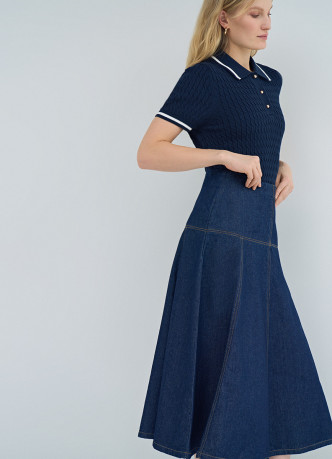 Джинсовая юбка миди