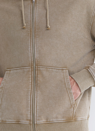 Толстовка на молнии с эффектом стирки