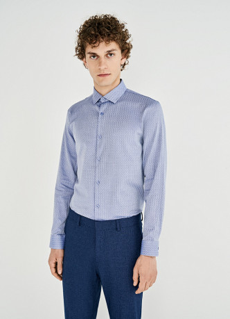 Рубашка Shaped Fit из ткани Herringbone