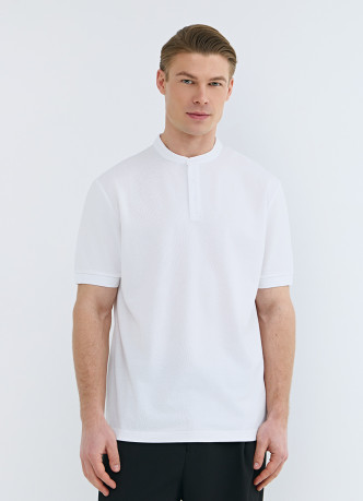 Поло с воротником-стойкой