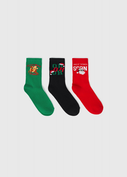 

Носки с жаккардовым рисунком для мальчиков, 3 пары, Красный