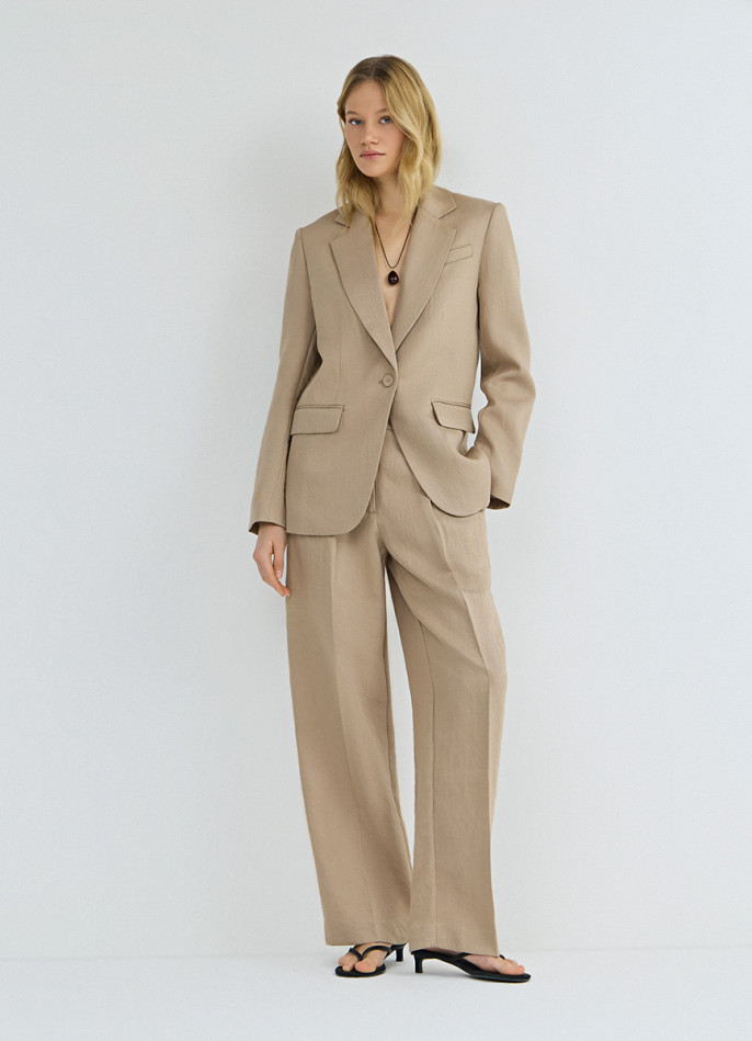 Прямые брюки cо складками