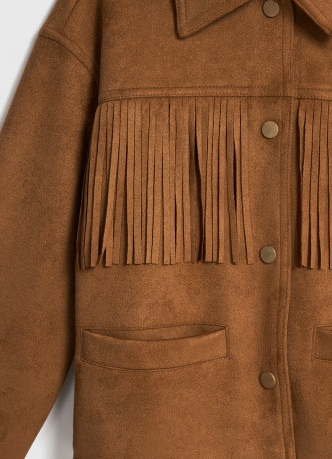 Куртка из искусственной замши с бахромой для девочек