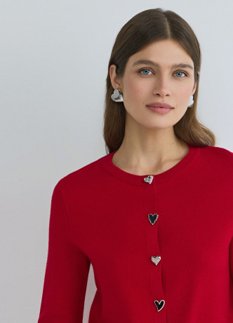 Вязаный кардиган с фигурными пуговицами