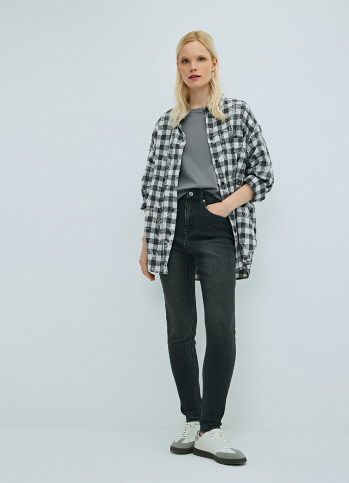 Джинсы Skinny с высокой посадкой