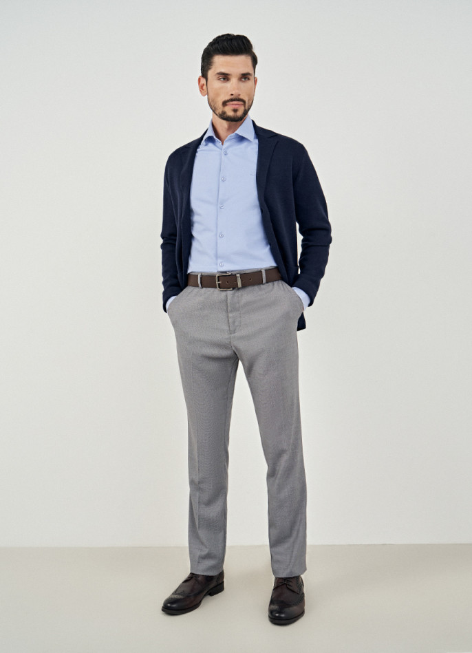 Рубашка Slim Fit из трикотажа