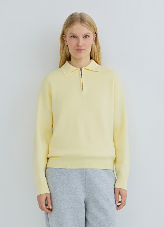 Джемпер с воротником поло на молнии