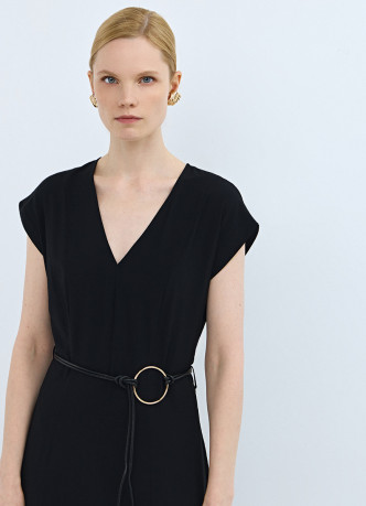 Платье миди с ремнем