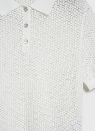 Джемпер поло из ажурной пряжи