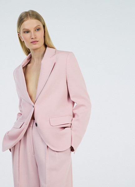Однобортный жакет со льном Розовый 7999₽