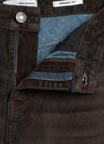 Прямые джинсы с велюровым покрытием