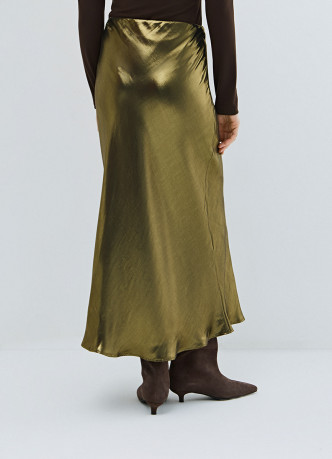 Юбка из ткани с эффектом жидкого золота