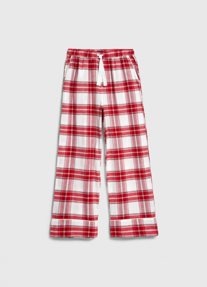 Пижамные брюки в клетку из фланели
