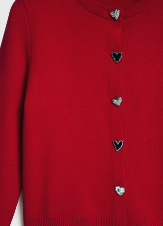Вязаный кардиган с фигурными пуговицами