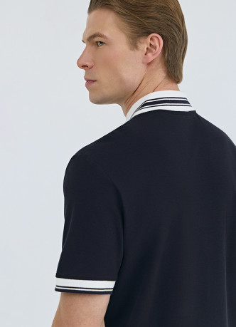 Поло из хлопка с принтом