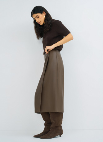 Юбка миди из искусственной кожи