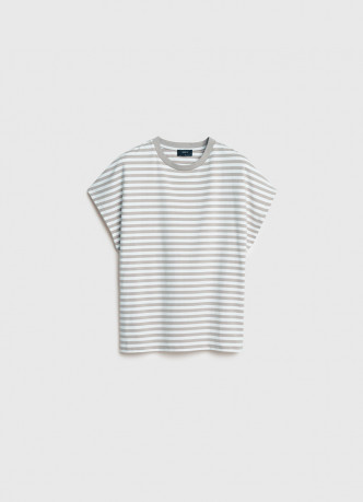 Футболка в полоску со спущенным плечом