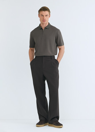 Поло из техноткани с воротником на молнии