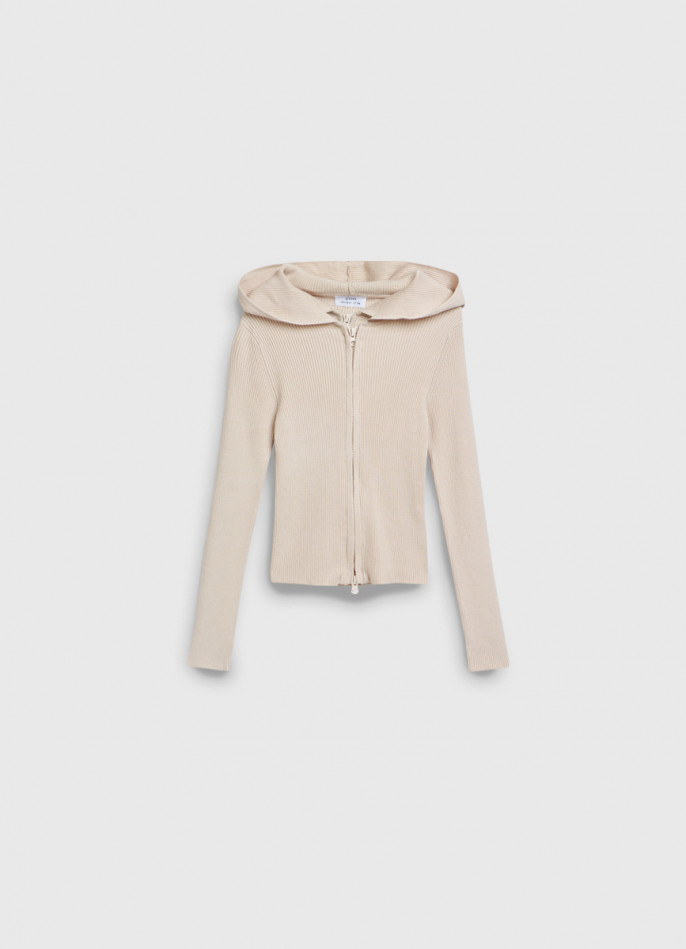 Вязаный жакет с молнией для девочек