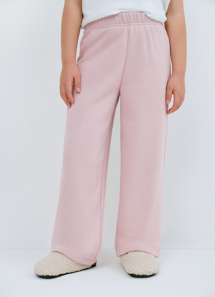 Широкие трикотажные брюки для девочек