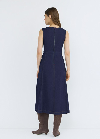 Джинсовое платье миди