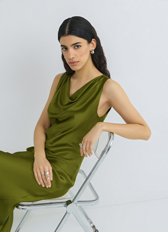 Платье-халтер с драпировкой