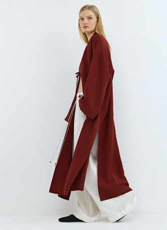 Кимоно на завязках из вискозы и льна