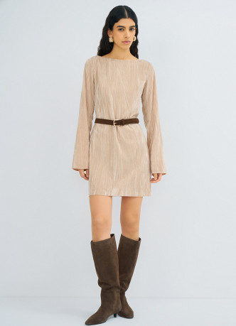 Платье мини из жатого бархата