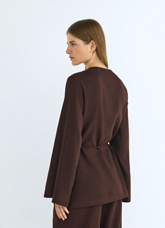 Рубашка изо льна с завязкой