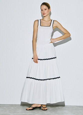 Вязаный топ с контрастной отделкой