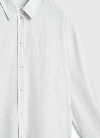 Рубашка с длинным рукавом из смесового льна