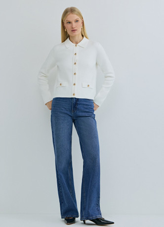 Широкие джинсы с высокой посадкой