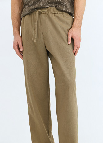 Брюки изо льна и хлопка