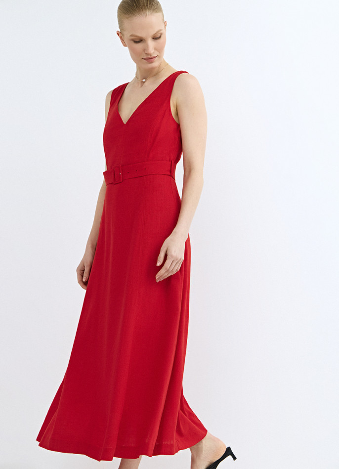 Сарафан из вискозы со льном