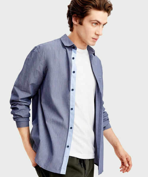 

Рубашка из хлопка, Темно-синий